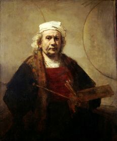 Rembrandt - Autoportret z dwoma kołami