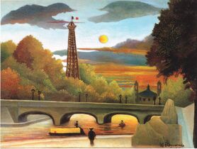 Henri Rousseau - Sekwana i Wieża Eiffla w wieczornym słońcu