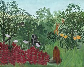 Henri Rousseau - Las tropikalny z małpami