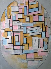 Piet Mondrian - Kompozycja owalu z kolorem