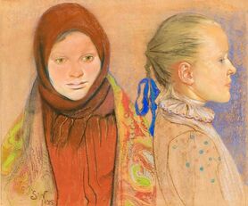Stanisław Wyspiański - Portret dwóch dziewczynek