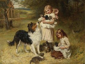 Frederick Morgan - Dzieci z psami i kotami