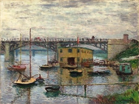 Claude Monet - Claude Monet Bridge at Argenteuil on a Gray Day