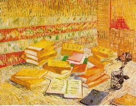 Vincent van Gogh - Martwa natura z francuskimi powieściami i różą 