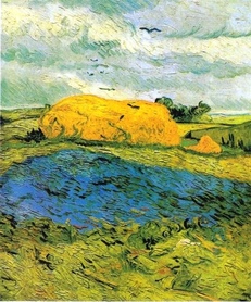 Vincent van Gogh - Stos pszenicy pod zachmurzonym niebem