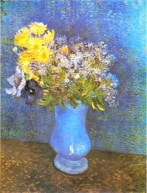 Vincent van Gogh - Bzy, stokrotki i zawilce w wazonie