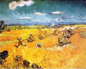 Vincent van Gogh - Stosy pszenicy i żniwiarz
