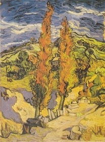 Vincent van Gogh - Dwie topole przy drodze prowadzącej przez wzgórza