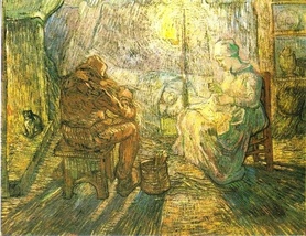 Vincent van Gogh - Wieczór czuwanie (wg Milleta) 