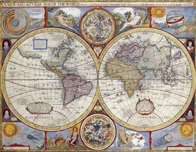 1626r. - A New And Accvrat Map Of The World