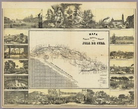 1853r. - Historyczna Mapa Malowniczej Wyspy Kuba