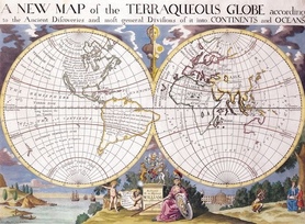 1700r. - A New Map of the TerraQueous Globe