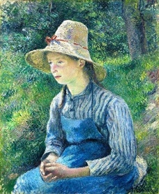Camille Pissarro -  Dziewczyna w słomkowym kapeluszu (Peasant Girl with a Straw Hat)