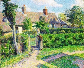 Camille Pissarro - Domy chłopskie, Eragny (Peasants' houses, Eragny)