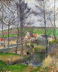 Camille Pissarro - Brzegi Viosne w Osny, zima (The banks of the Viosne at Osny in grey weather, winter)