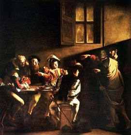 Caravaggio - Powołanie świętego Mateusza (The Calling of Saint Matthew)