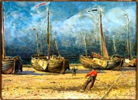 A.Gierymski - Holowanie kutrów rybackich w Heist-aan-Zee