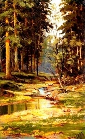 Ivan Shishkin - Strumień w lesie