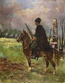 Wojciech Kossak - Kozak na koniu