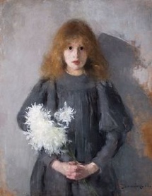 Olga Boznańska - Dziewczynka z chryzantemami