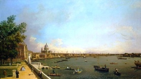 Canaletto - Londyn, Tamiza od Somerset House, Taras w kierunku miasta