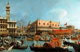 Canaletto - Bucintoro po powrocie do Molo na Wniebowstąpienie po ceremonii ślubu