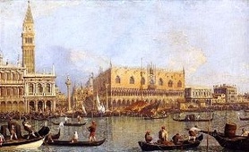 Canaletto - Widok na Pałac Dożów w Wenecji