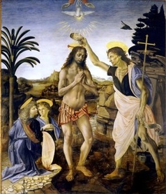 Leonardo da Vinci - Chrzest Chrystusa