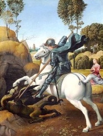 Rafael Santi - Święty Jerzy walczący ze smokiem