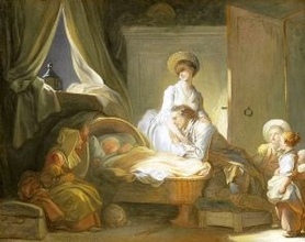 Jean-Honoré Fragonard -  Wizyta w żłobku