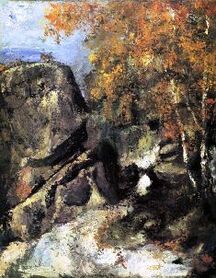 Paul Cézanne - Skały w lesie Fontainebleau