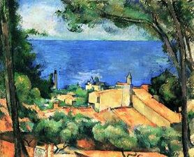 Paul Cézanne - L'Estaque z czerwonymi dachami