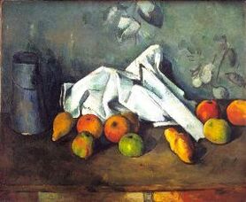 Paul Cézanne - Dzbanek mleka i jabłka