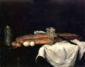Paul Cézanne - Martwa natura z chlebem i jajkami