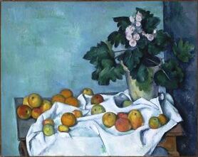 Paul Cézanne - Pelargonie z owocami