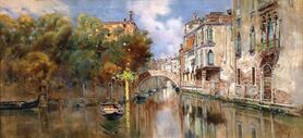 Antonio Reyna Manescau - Widok na kanał w Wenecji