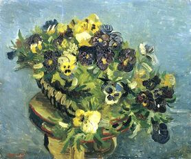 Vincent van Gogh -  Koszyk bratków na stoliku