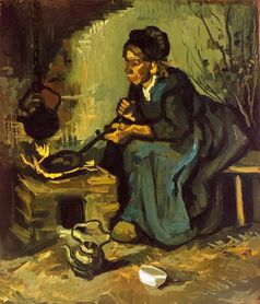 Vincent van Gogh - Gotująca przy kominku