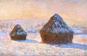 Claude Monet - Stogi, poranek, efekt śniegu