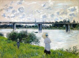 Claude Monet - Promenada z mostem kolejowym, Argenteuil