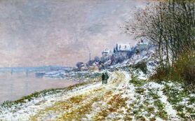 Claude Monet - Droga do Epinay, Śnieg