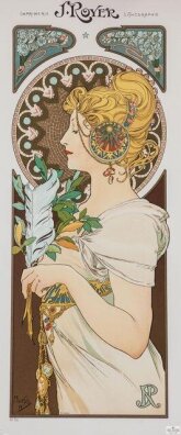 Alfons Mucha - La Primevere et la Plume Var.2