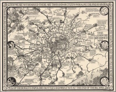 1928r - Mapa Londynu i okolic - Bus-Services