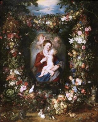 P. Rubens - Maryja z Dzieciątkiem otoczona kwiatami i owocami