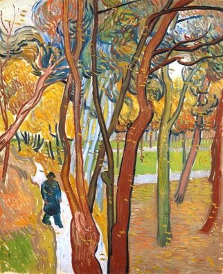 Vincent van Gogh - Ogród Szpitala Świętego Pawła (Spadające liście)