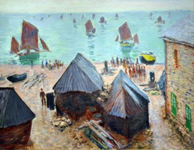Claude Monet - Wypływające łodzie, Etretat