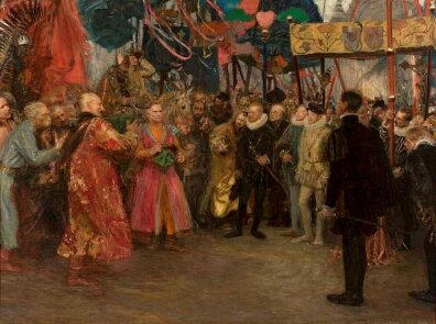 Teodor Axentowicz - Poselstwo polskie u Henryka Walezjusza (Dwa światy)