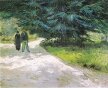 Vincent van Gogh - Park miejski z parą i niebieską choinką: ogród poetów III