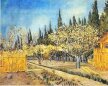 Vincent van Gogh - Kwitnący sad otoczony cyprysami II