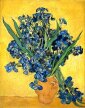 Vincent van Gogh - Wazon z irysami na żółtym tle